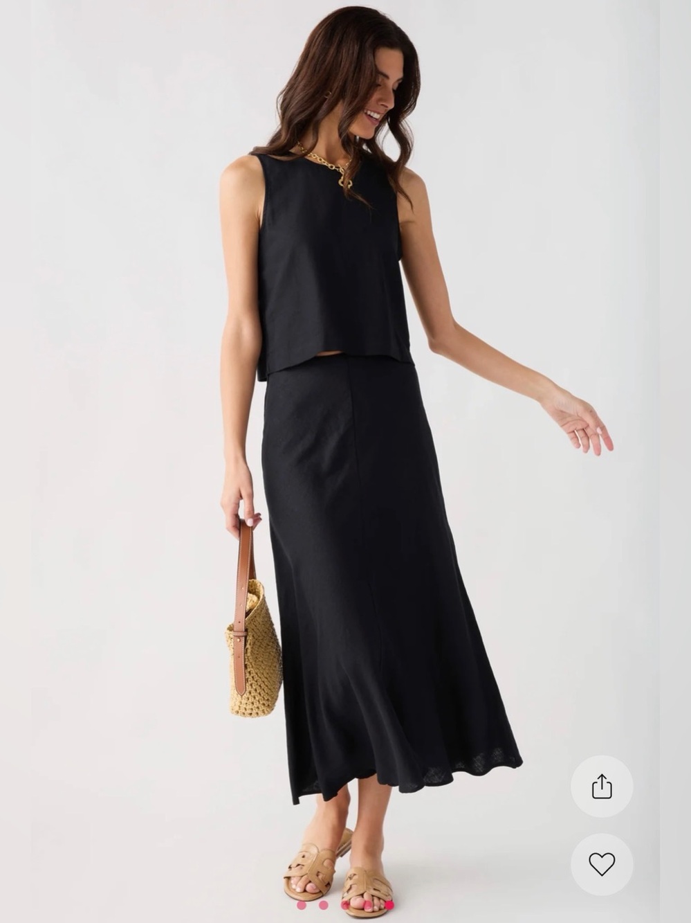 Z Supply Set NWT Sloan Linen Crop Top and Meryl Midi Skirt